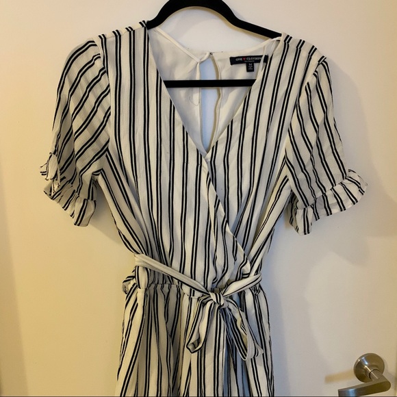 Adorable Striped Romper with Ruffle Detail - Picture 3 of 9